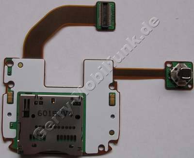 Tastaturmodul Nokia N73 mit Flexkabeln und Joystickschalter + Joysticktaste silber und Kartenleser der Speicherkarte