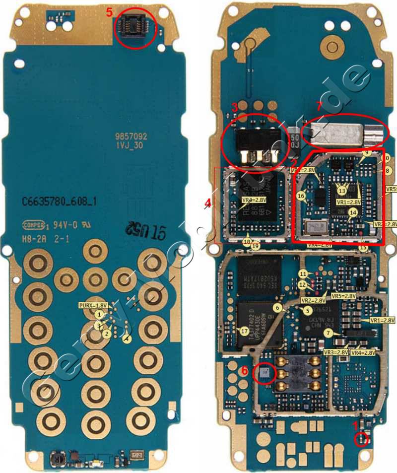 Platinenlayout Nokia 2610