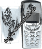 Gravur-Cover für Nokia 6510 Drache Silber keine originale Oberschale
