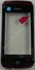 Oberschale rot und Touchpanel Nokia Asha 305 original A-Cover mit Displayscheibe, Digitizer, red