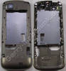 Unterschale gold Nokia C3-01 ( Touch and Type ) original C-Cover khaki gold Gehäuseträger mit Kamerascheibe, Ladebuchse, Headset Konnektor, Blitzlicht LED