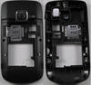 Unterschale schwarz Nokia C3-00 original D-Cover black Gehäuserahmen mit Kamerascheibe, Simkartenhalter, Kameralinse, Backcover, USB-Abdeckung, Speicherkartenabdeckung, Freisprechlautsprecher, Ladebuchse, Headsetbuchse, Akku-Verriegelung