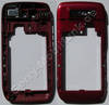 Unterschale rot Nokia E71 original B-Cover red, Mittelrahmen, Mittelcover incl. Konnektor Headset, Ladekonnektor, Ladeanschluß, Kamerascheibe, Kameralinse, Freisprechlautsprecher, Einschalttaste, Verriegelung Akkufachdeckel