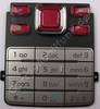 Tastenmatte silber/rot Nokia 6301 original Tastatur