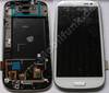 Display weiss, Displaymodul Samsung i9300 Galaxy S3 displayscheibe, Touchpanel white, incl. Oberschale und Displayrahmen, Displayglas