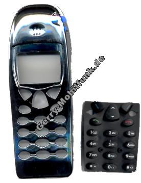 Oberschale fr Nokia 6110 Chrom +Tastenmatte schwarz Zubehroberschale nicht original (cover)