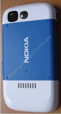 Akkufachdeckel  Original Nokia 5200 blau Batteriefachdeckel E-Cover incl. Kamerascheibe und Akkufachverschlu, Feder zur Befestigung des Deckels am Gert