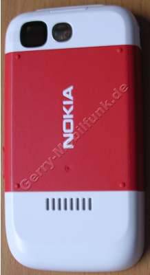 Akkufachdeckel  Original Nokia 5200 rot Batteriefachdeckel E-Cover incl. Kamerascheibe und Akkufachverschlu, Feder zur Befestigung des Deckels am Gert