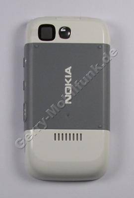 Akkufachdeckel  Original Nokia 5200 grau Batteriefachdeckel E-Cover incl. Kamerascheibe und Akkufachverschlu, Feder zur Befestigung des Deckels am Gert