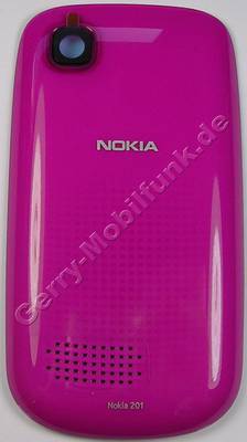 Akkufachdeckel pink Nokia Asha 201 original C-Cover Batteriefachdeckel, Akkudeckel incl. Kamerascheibe