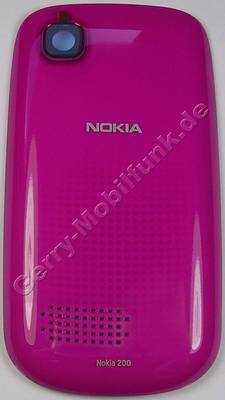 Akkufachdeckel pink Nokia Asha 200 original C-Cover Batteriefachdeckel, Akkudeckel