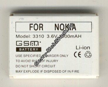 Akku Nokia 3410, 3510, 3510i, 3310, 3330, 5510, 6650, 6800 Li-Ion 1000mAh 7,6mm 3,3Wh Akku vom Markenhersteller mit 12 Monaten Garantie, nicht original Nokia