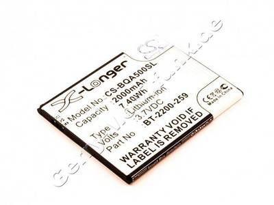 Akku BQ Aquaris 5.0, Li-ion, 3,7V, 2000mAh, 7,4Wh Akku BQ Aquaris 5.0, Li-ion, 3,7V, 2000mAh, 7,4Wh