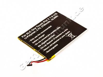 Akku Alcatel One Touch Pixi 3 7.0 LTE, Li-Polymer, 3,7V, 2700mAh, 10,0Wh Akku Alcatel One Touch Pixi 3 7.0 LTE, Li-Polymer, 3,7V, 2700mAh, 10,0Wh