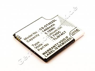 Akku Alcatel One Touch Pixi First Li-Ion, 3,7V, 1400mAh 5,2Wh Akku Alcatel One Touch Pixi First Li-Ion, 3,7V, 1400mAh 5,2Wh