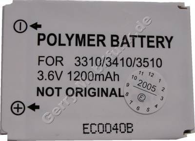 Akku Nokia 3410, 3510, 3510i, 3310, 3330, 5510, 6650, 6800 Li-polymer 1200mAh 7,6mm Akku vom Markenhersteller mit 12 Monaten Garantie, nicht original Nokia