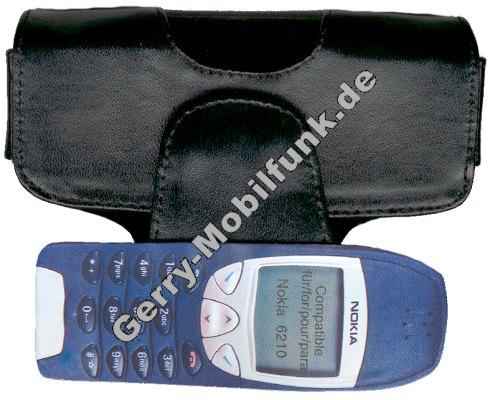 Ledertasche schwarz quer fr Nokia 6210 Hardbox Premium Quertasche