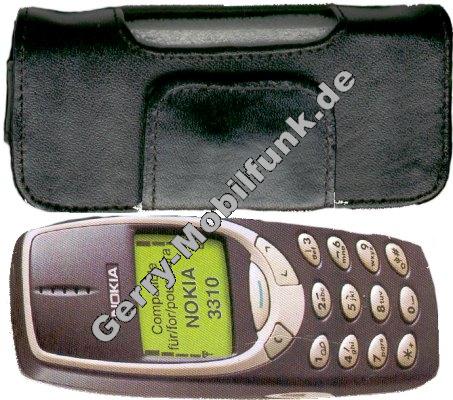 Ledertasche schwarz quer fr Nokia 3310/3330 5210 Quertasche