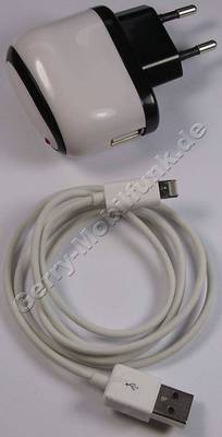 Netzteil iPhone 5C weiss + USB Datenkabel Lightning, Steckernetzteil Ladekabel Reiseladekabel original Apple MD818ZM/A