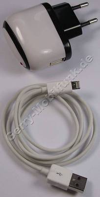 Netzteil iPhone 5 weiss + USB Datenkabel Lightning, Steckernetzteil Ladekabel Reiseladekabel original Apple MD818ZM/A