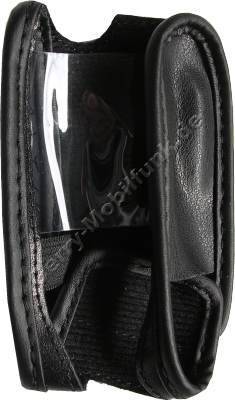 Ledertasche schwarz mit Grtelclip Samsung D410