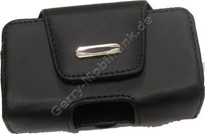 Ledertasche schwarz quer fr SonyEricsson Z600 Hardbox Premium Quertasche