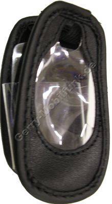 Ledertasche schwarz mit Grtelclip Samsung E600