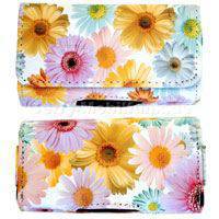 Ledertasche quer Motorola V60 Sonnenblume Ladyline mit Magnetverschlu ohne Grtelclip