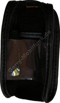 Ledertasche schwarz mit Grtelclip Samsung E800