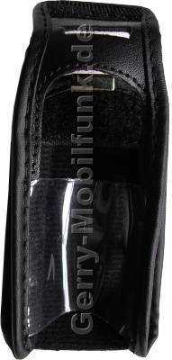 Ledertasche schwarz mit Grtelclip Samsung E810