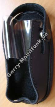Ledertasche schwarz mit Grtelclip Samsung E350