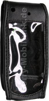 Ledertasche schwarz mit Grtelclip Nokia 6681