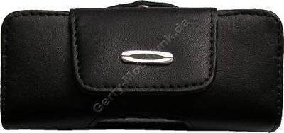 Ledertasche schwarz quer fr Motorola L6 Hardbox Premium Quertasche