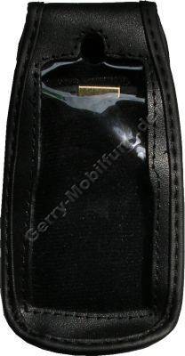 Ledertasche schwarz mit Grtelclip Motorola C261