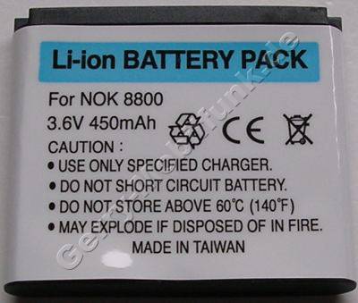 Akku Nokia 8800,8800 Sirocco Edition, 8801, LiIon 700mAh 3,6V 5,6mm ca.12g Akku vom Markenhersteller mit 12 Monaten Garantie, nicht original Nokia (entspricht BL-5X, BL-6X)