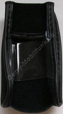 Ledertasche schwarz mit Grtelclip Samsung Z400