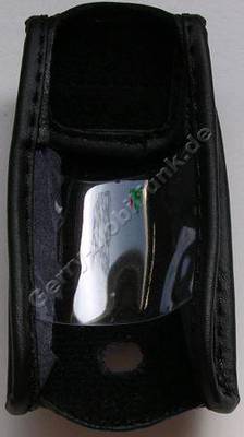 Ledertasche schwarz mit Grtelclip Samsung E370