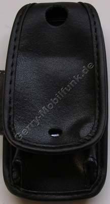 Ledertasche schwarz mit Grtelclip Motorola W375