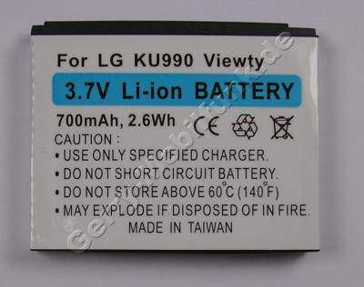 Akku LG KU990 Viewty LiIon 700mAh 3,7V 5,6mm ca. 23g Zubehrakku (entspricht LGIP-580A, SBPL0091101)