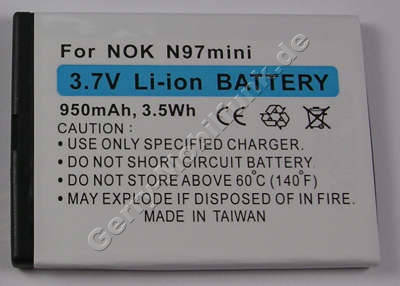 Akku Nokia N97 Mini (entspricht BL-4D) 950mAh 3,5Wh Akku vom Markenhersteller mit 12 Monaten Garantie, nicht original Nokia