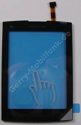 Displayscheibe, Touchpanel Nokia X3-02 original aktive Scheibe der Oberschale, Bedienfeld