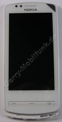 Ersatzdisplay - Display - Oberschale, Displayscheibe, LCD weiss Nokia 700 white original Touchpanel mit Displaymodul, Touchscreen, Farbdisplay, Ohrlautsprecher, Tastenmatte und Tastaturmodul der Mentasten