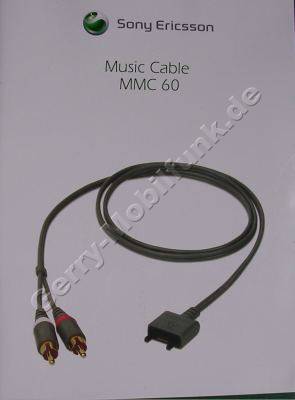 MMC-60 Musikkabel SonyEricsson S600i original Sony Ercisson Kabel zum Anschlu des Handys an die Hifi-Anlage, Stereoanlage, Fast-Port auf Chinch