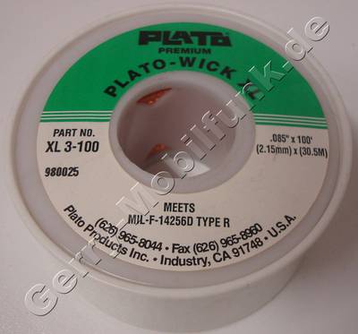 Profi-Pack Ltsauglitze Plato-WICK XL XL 3-100, Breite:2,15mm  Lnge: 30m  ( Entspricht der Flussmittel-Spezifikation MIL-F-14256D, Typ R ) Schnelles, einfaches Entltverfahren durch sehr feines Kupfergeflecht