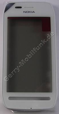 Oberschale, Touchpanel weiss Nokia 603 original Touchscreen, A-Cover mit Scheibe, Displayscheibe white mit Ohrlautsprecher