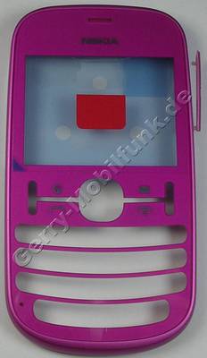 Oberschale pink Nokia Asha 201 original A-Cover mit Displayscheibe