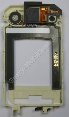 Oberschale Displayrahmen weiss Nokia 7390 original Cover vom Displayteil incl. Kameramodul, Vibrationsmotor