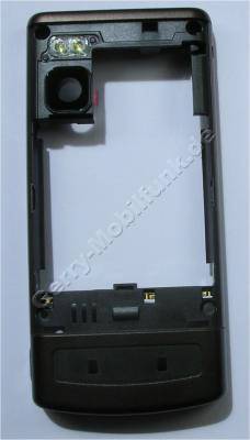 Gehuserahmen braun Original Nokia 6500 Slide D-Cover Mittelgehuse incl. Ladebuchse, Blitzlichtplatine, Akkufachverriegelung Kameraglas, Kamerascheibe, Unterschale, brown