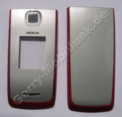 Oberschale + Akkufachdeckel row red Nokia 3610 Gehuse Set, Batteriefachdeckel und Cover mit Displayscheibe auen Display, Kamerascheibe rot