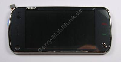 Oberschale + Touchscreen schwarz Nokia N97 A-Cover mit Eingabefeld, Displayscheibe black